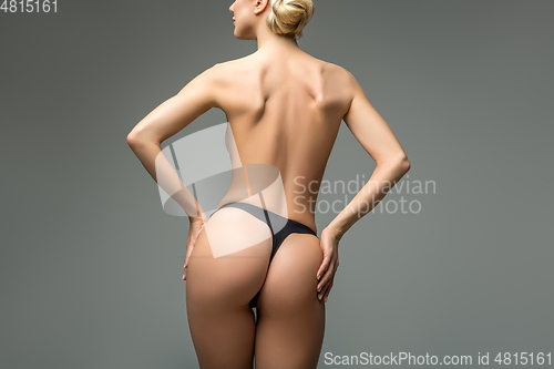 Image of beautiful girl butt on in black panties