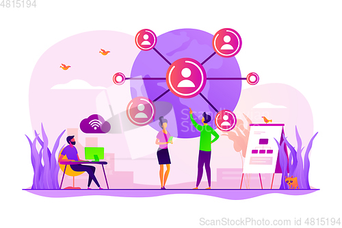 Image of Global network connection concept vector illustration