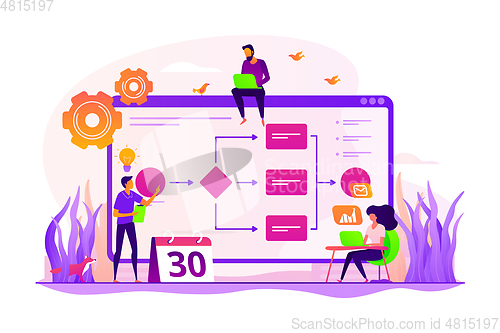 Image of Business process management concept vector illustration