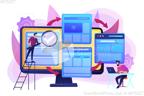 Image of Microsite development concept vector illustration