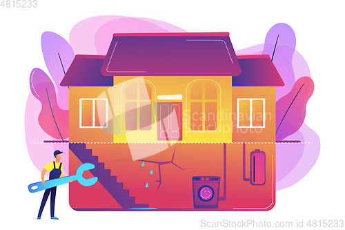 Image of Basement services concept vector illustration