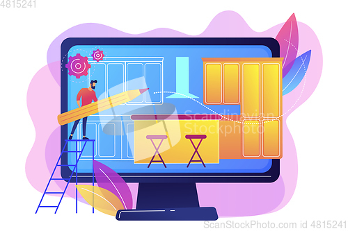 Image of Custom made kitchens concept vector illustration