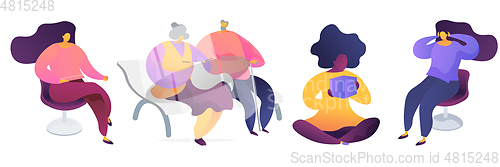 Image of Male and female flat vector characters set