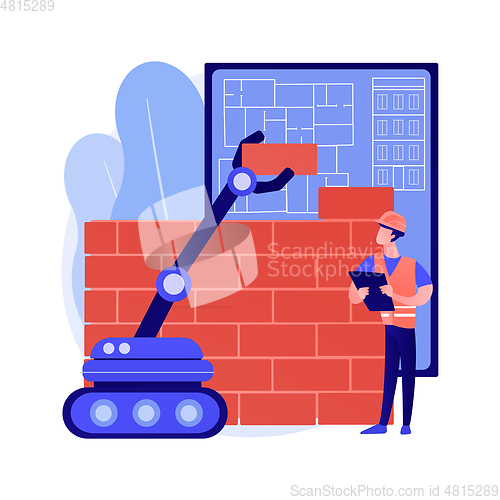 Image of Robotics construction abstract concept vector illustration.