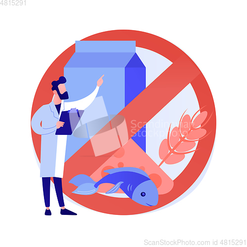 Image of Food allergy abstract concept vector illustration.