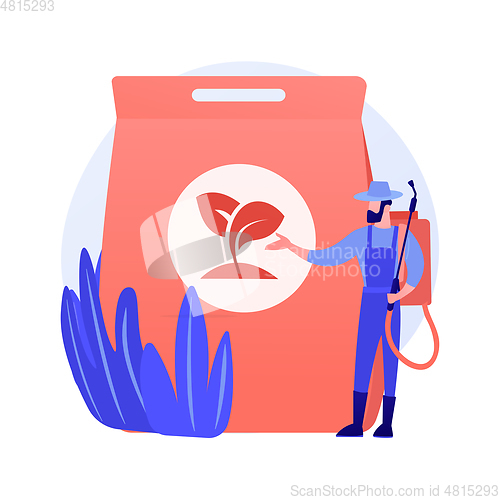 Image of Grass fertilizer abstract concept vector illustration.