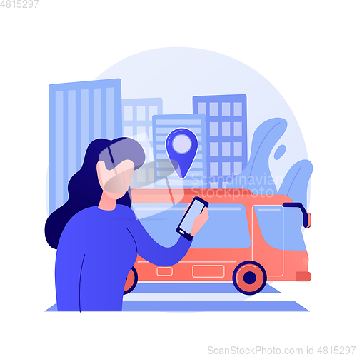 Image of Autonomous public transport abstract concept vector illustration.