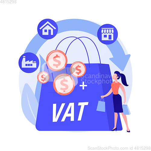 Image of Value added tax system abstract concept vector illustration.