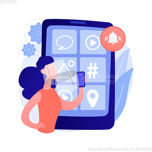 Image of FOMO abstract concept vector illustration.