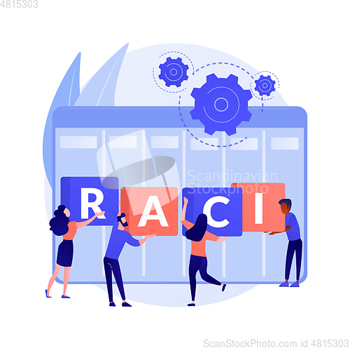 Image of RACI matrix abstract concept vector illustration.