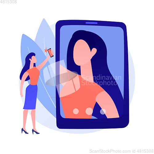 Image of Selfie abstract concept vector illustration.