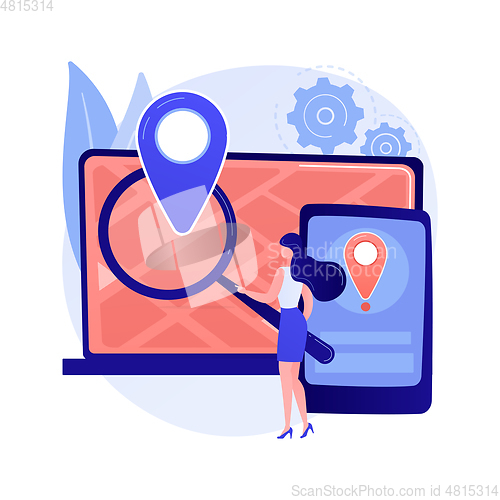 Image of Cross-device tracking abstract concept vector illustration.