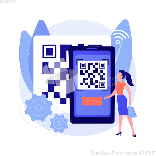 Image of QR code abstract concept vector illustration.