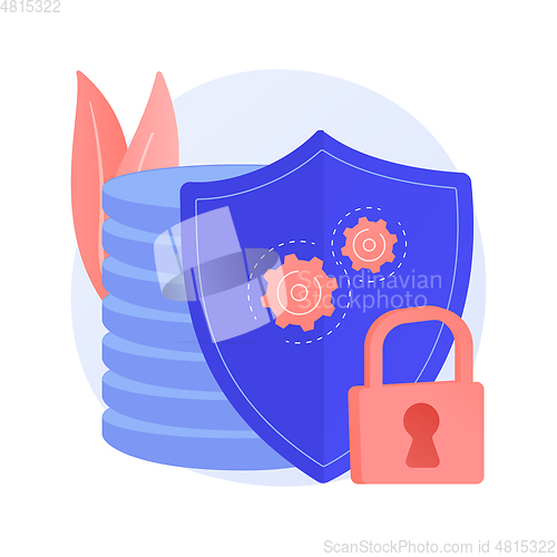 Image of Cyber security data protection abstract concept vector illustration.