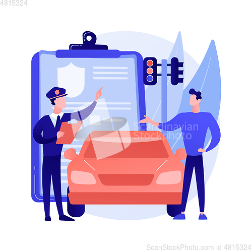 Image of Traffic fine abstract concept vector illustration.