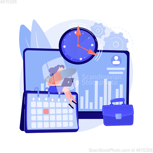 Image of Time and attendance tracking system abstract concept vector illustration.