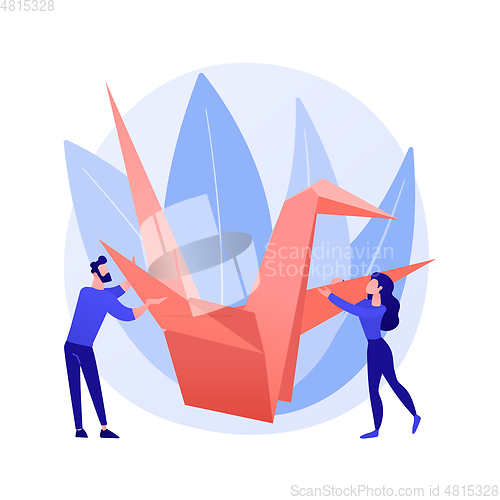 Image of Origami abstract concept vector illustration.