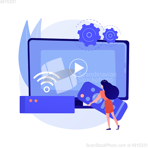 Image of Smart TV box abstract concept vector illustration.