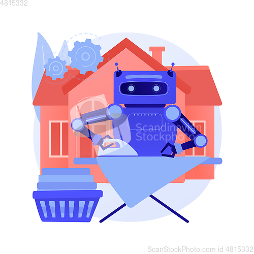 Image of Home robot technology abstract concept vector illustration.