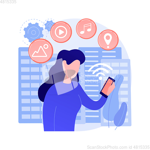 Image of Connected living abstract concept vector illustration.
