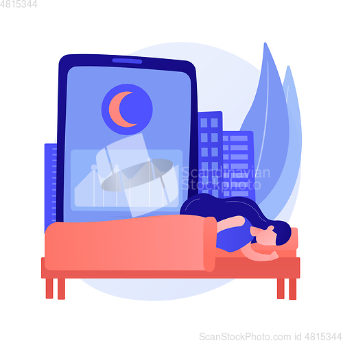 Image of Sleep tracking abstract concept vector illustration.