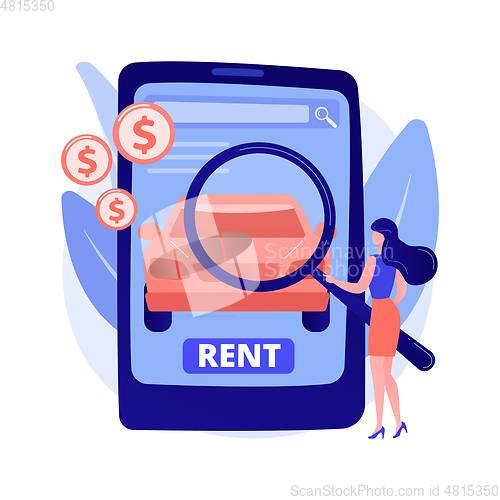 Image of Rental car service abstract concept vector illustration.