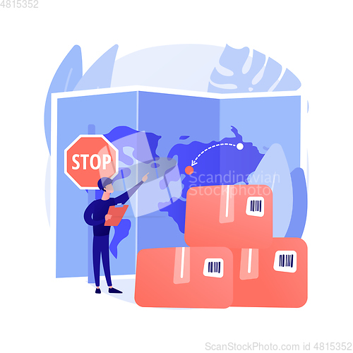 Image of Embargo regulation abstract concept vector illustration.