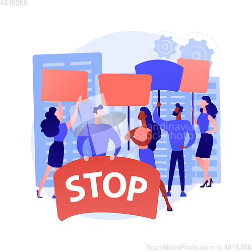 Image of Mass protest abstract concept vector illustration.