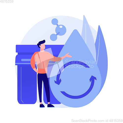 Image of Water filtering system abstract concept vector illustration.