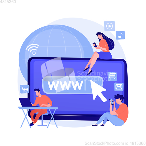 Image of Internet addiction abstract concept vector illustration.