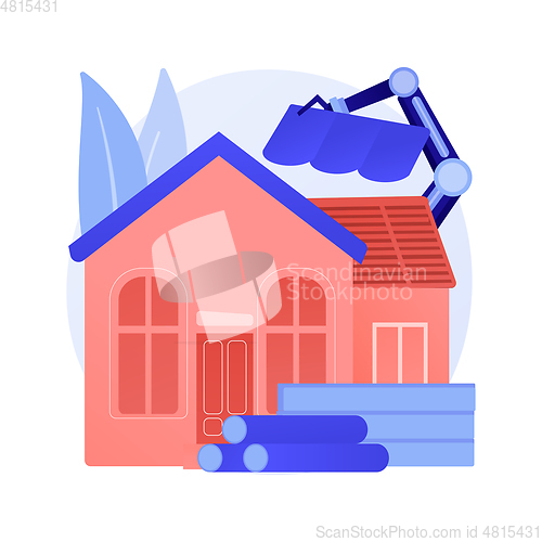 Image of Automated construction equipment abstract concept vector illustration.