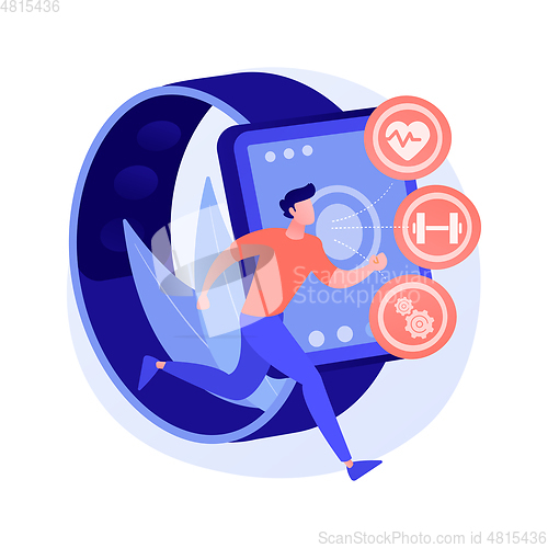 Image of Healthcare trackers wearables and sensors abstract concept vector illustration.