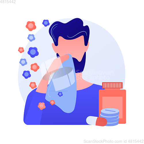 Image of Seasonal allergy abstract concept vector illustration.