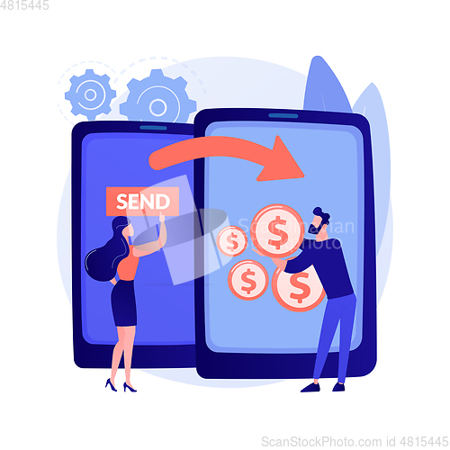 Image of Money transfer abstract concept vector illustration.