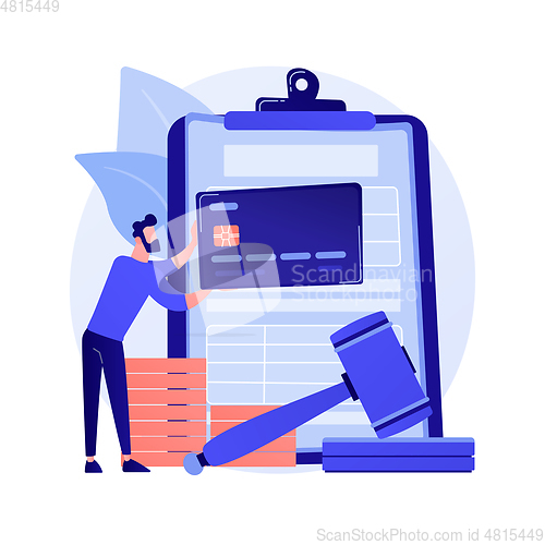 Image of Pay penalties abstract concept vector illustration.