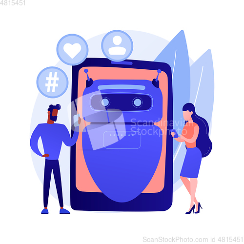 Image of Virtual influencer abstract concept vector illustration.