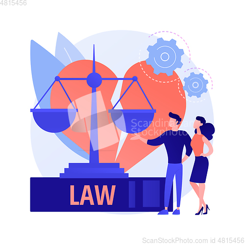 Image of Divorce lawyer service abstract concept vector illustration.