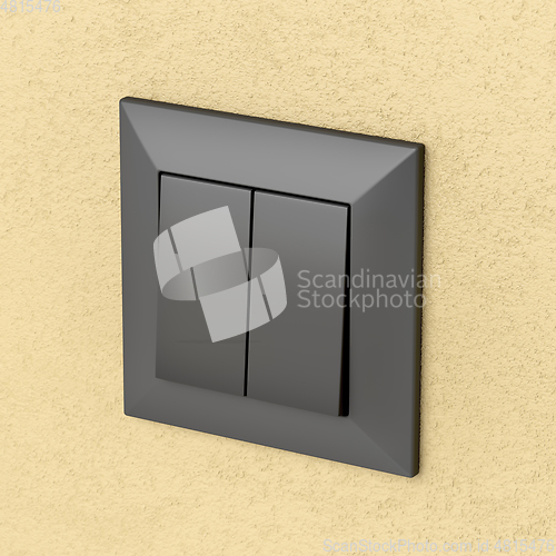 Image of Black double light switch