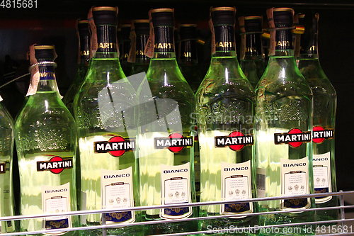 Image of bottles of martini in the store