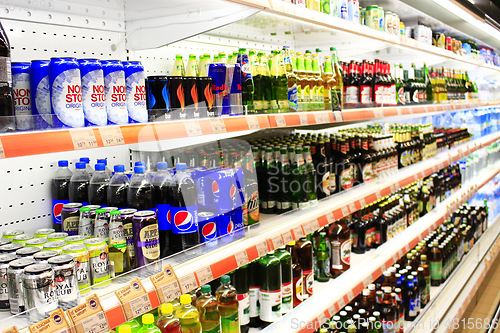 Image of store of beer and soft drinks with wide assortment