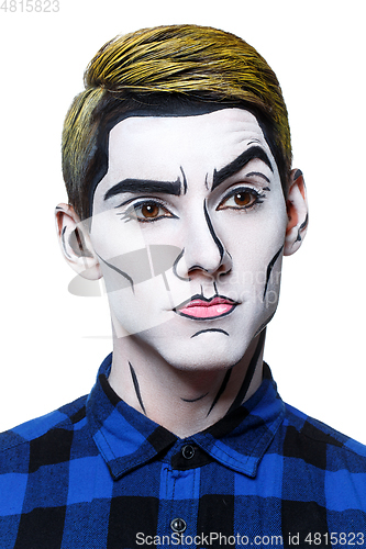 Image of young man with pop art makeup