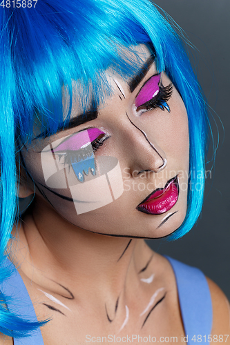 Image of beautiful girl with pop art makeup