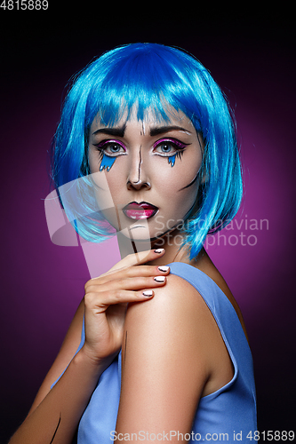 Image of beautiful girl with pop art makeup