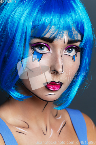 Image of beautiful girl with pop art makeup