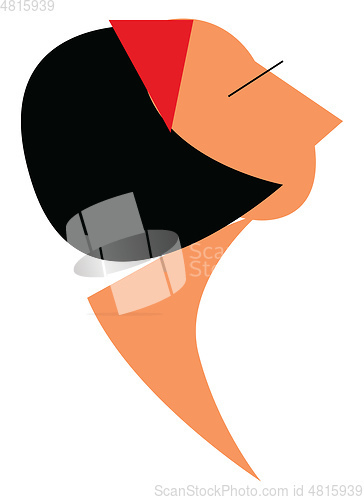 Image of Girl with sports hair band vector or color illustration