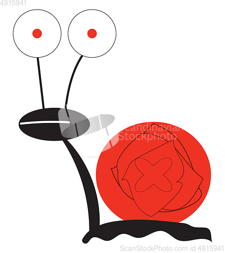 Image of A crazy snail/Stupid snail vector or color illustration