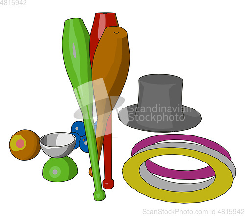 Image of Some colorful toy vector or color illustration
