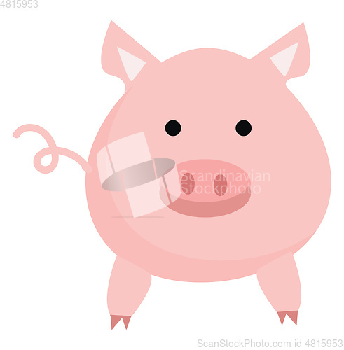 Image of Clipart of a cute pink-colored pig vector or color illustration