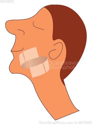 Image of A red-haired young boy with a smiling face vector color drawing 