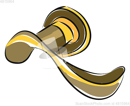 Image of Vector illustration on white background of a golden door handle 